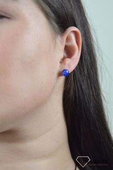 Srebrne kolczyki szkło weneckie 'Odcienie błękitu' Murano 39. Kolczyki pięknie się mienią wieloma odcieniami błękitu podczas każdego ruchu dając olśniewający efekt na uchu (1).JPG